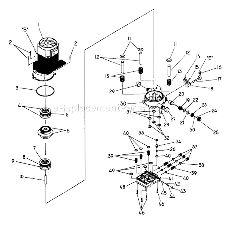 Page B Diagram and Parts List for 1280-0  Briggs and Stratton Pressure Washer